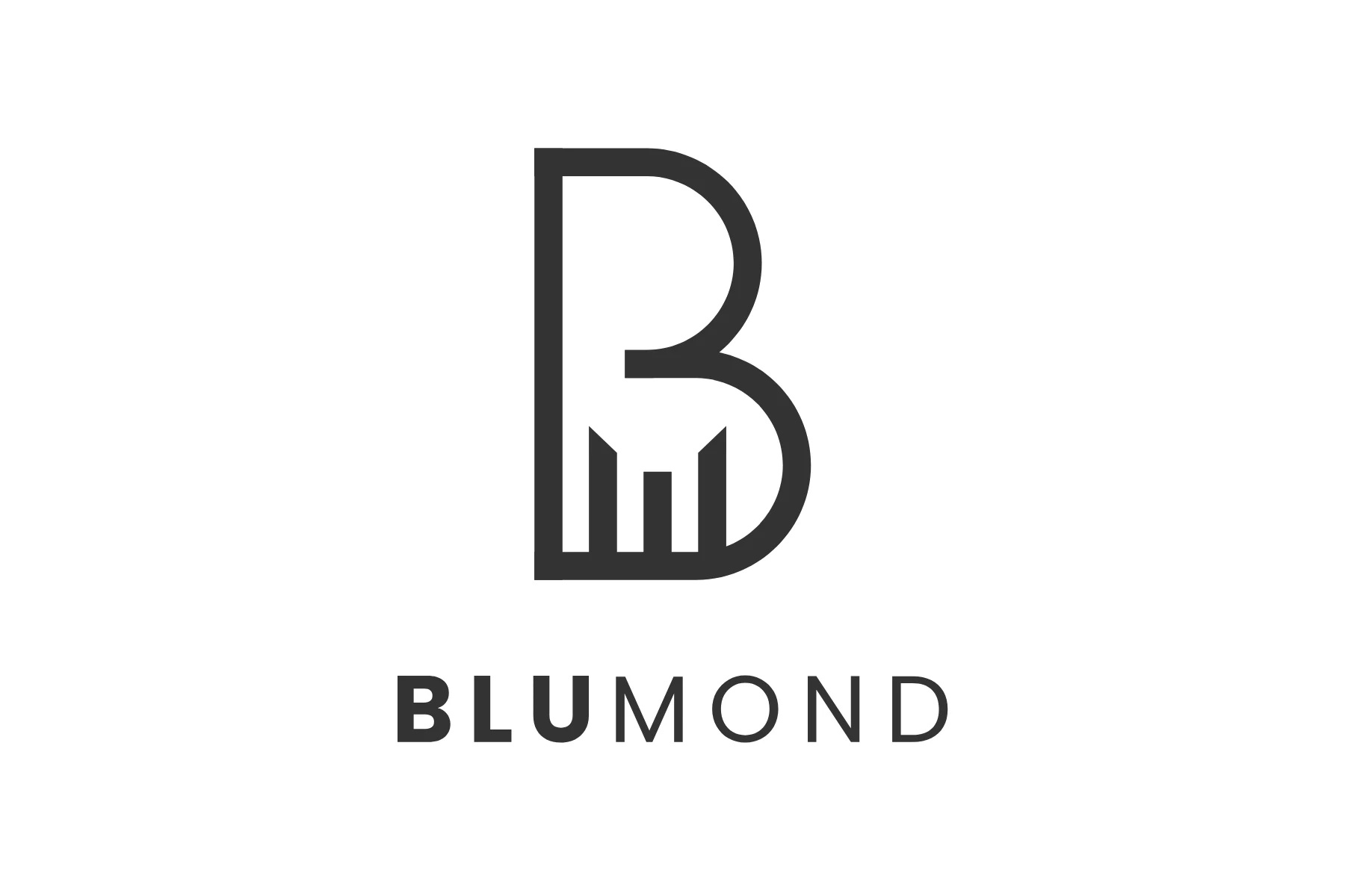 Click to view full size Blumond logo in charcoal on a white background